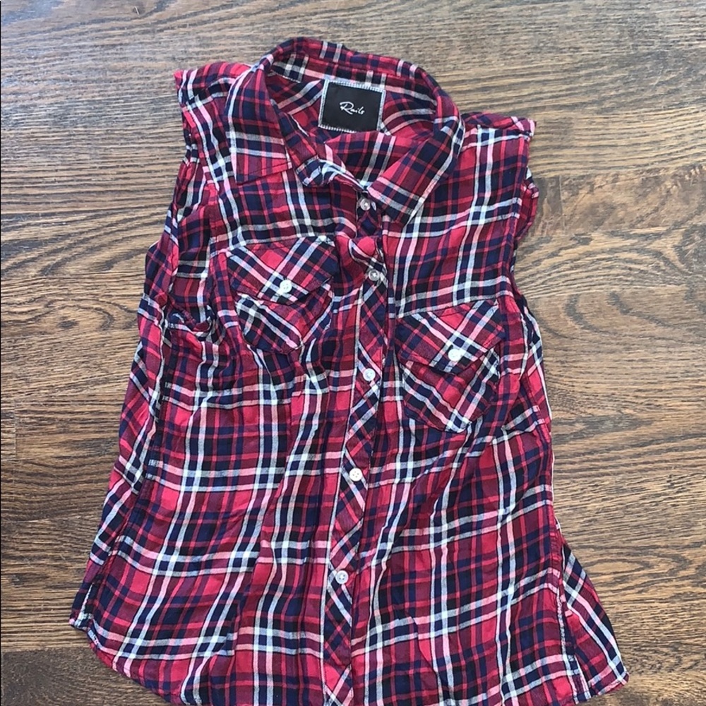 Rails plaid button down tank